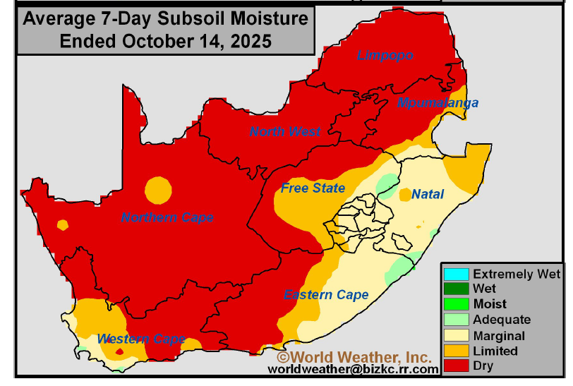 Soil Moisture Conditions in South Africa